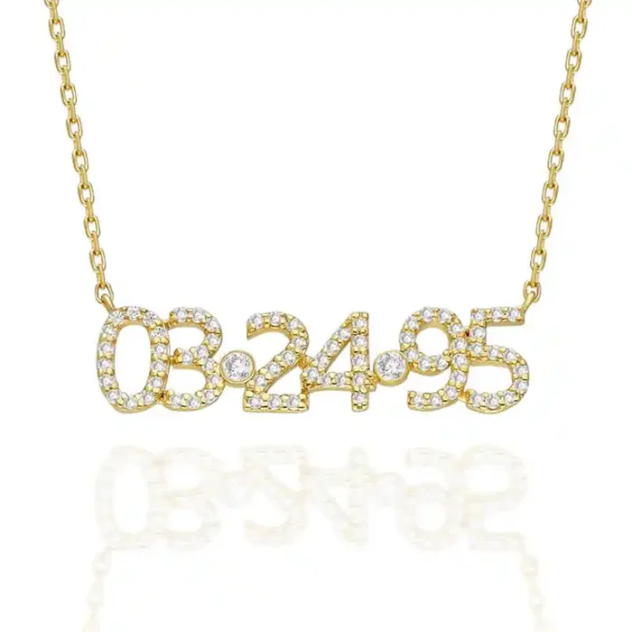 Helloice Customized Diamond Number Necklace