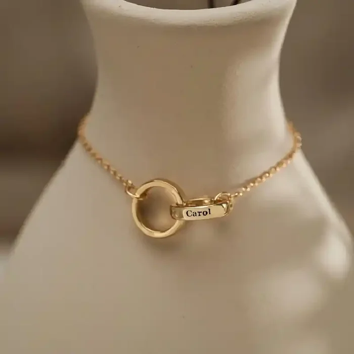 Helloice Customized Name Double Circular Bracelet