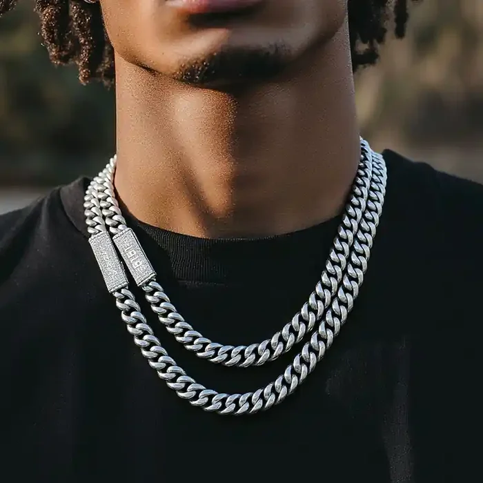 Helloice Customized Name/Number Clasp Cuban Link Chain