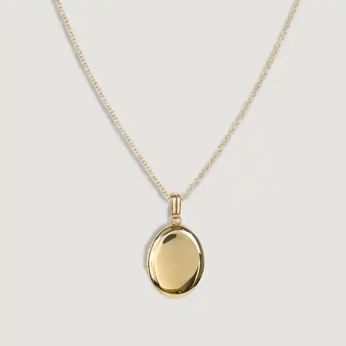 Helloice Customized Photo Oval Locket Necklace