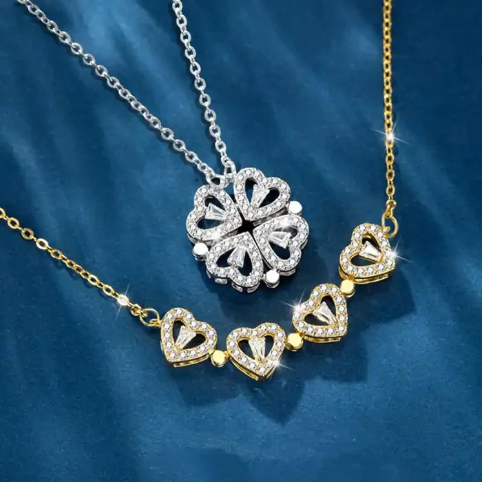 Helloice Detachable Four-Leaf Clover Deformed Necklace