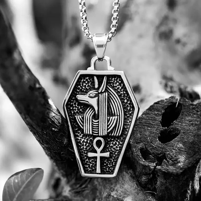 Helloice Egyptian Ankh Cross Anubis Pendant