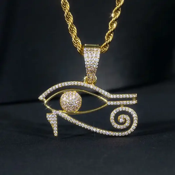 Helloice Egyptian Eye of Horus Pendant in Gold
