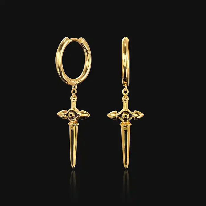 Helloice Eye of Ra Sword Hoop Earrings