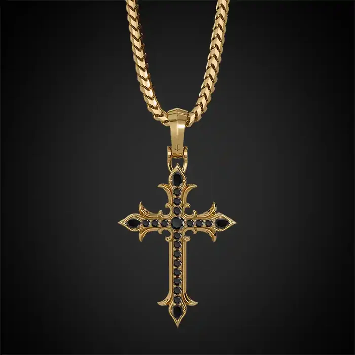 Helloice Faith Black Diamond Cross Pendant