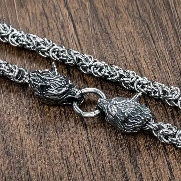 Helloice Fighting of Two wolves Stainless Steel Pendant