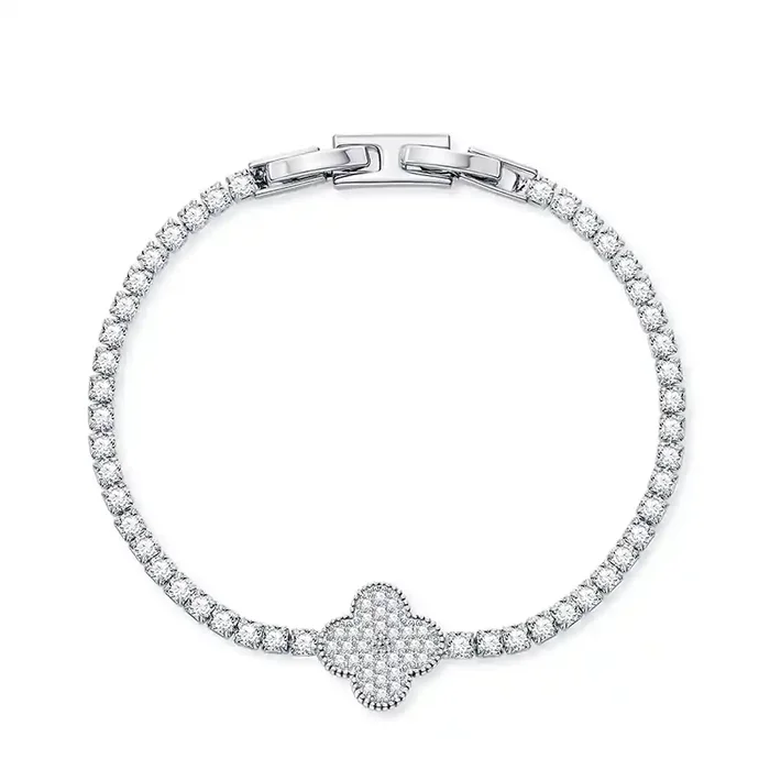 Helloice Four Leaf Clover Tennis Bracelet