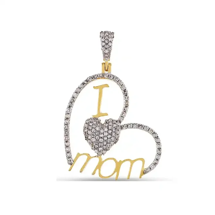 Helloice Heart “I LOVE MOM” Pendant Necklace