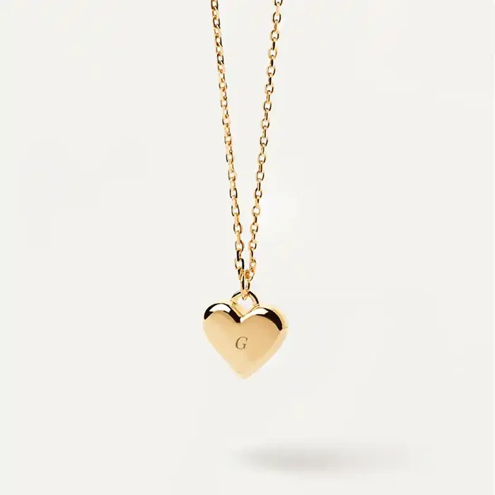Helloice Heart Letter Pendant Necklace