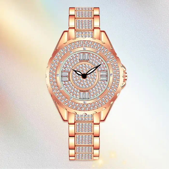 Helloice Iced Baguette & Round Cut Women‘s Quartz Watch