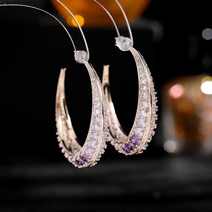 Helloice Iced C Shape Earrings