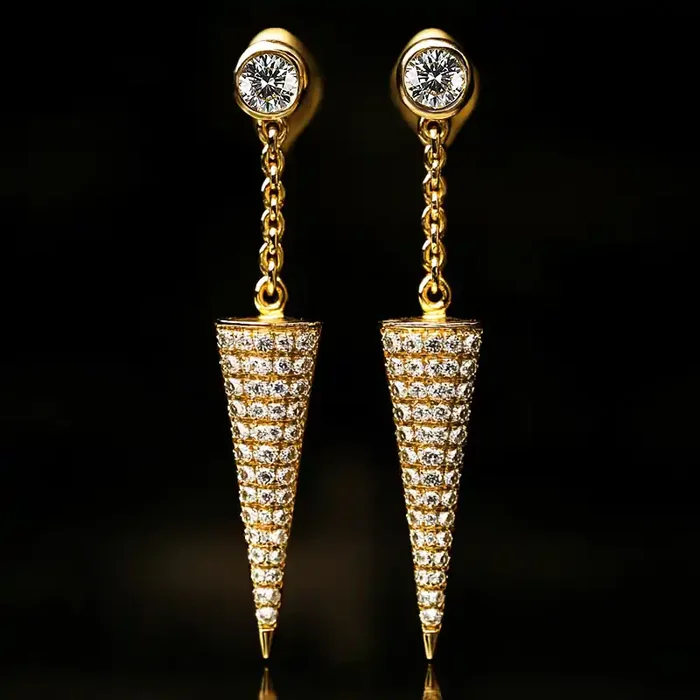 Helloice Iced Cone Spike Dangle Earrings