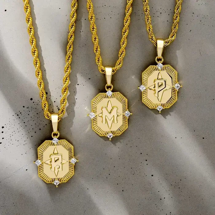 Helloice Iced Gold A-Z Initial Letter Pendant