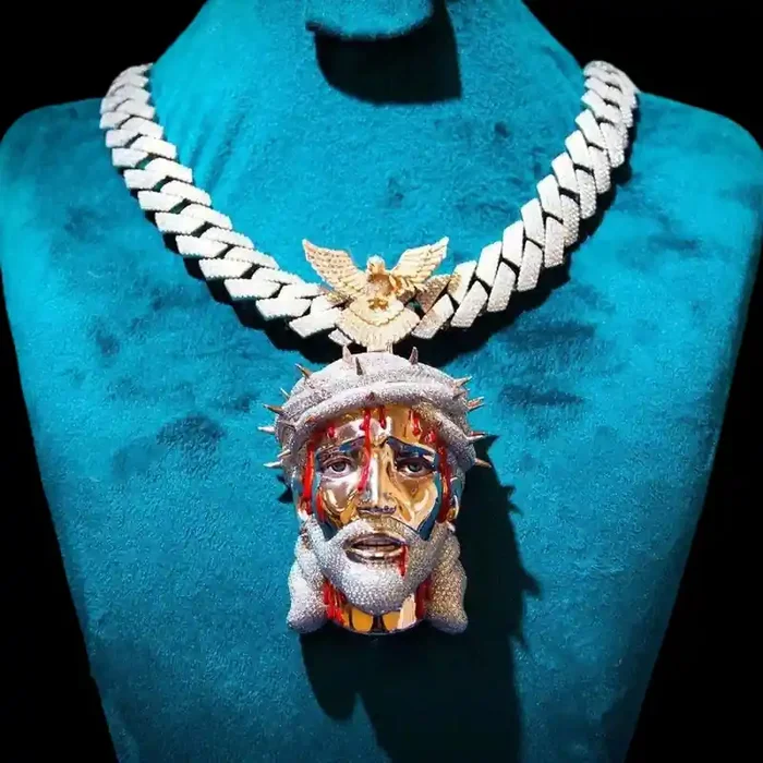 Helloice Iced Jesus Pendant with Dove Clasp