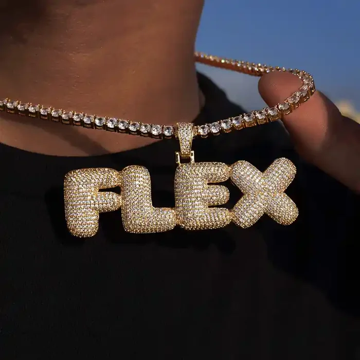 Helloice Iced Out Custom Bubble Necklace