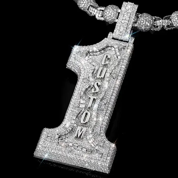 Helloice Iced Out Custom Name Baguette Pendant