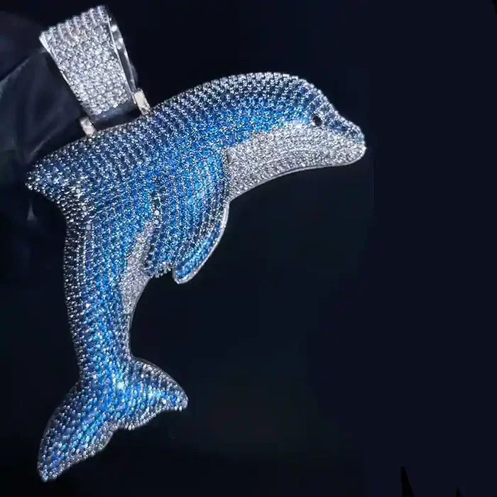Helloice Iced Out Dolphin Pendant