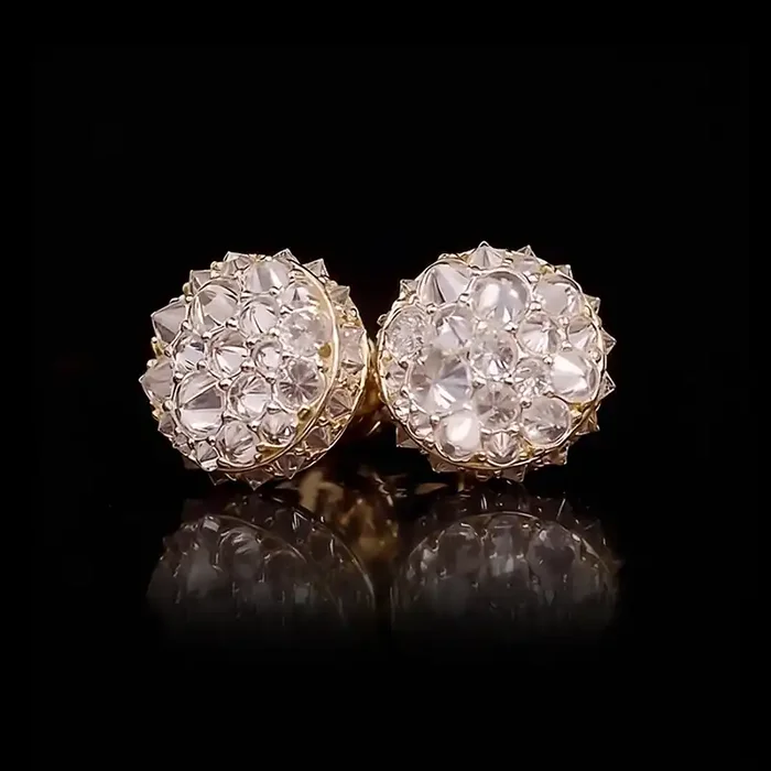 Helloice Iced Out Inverted Setting Stud Earrings