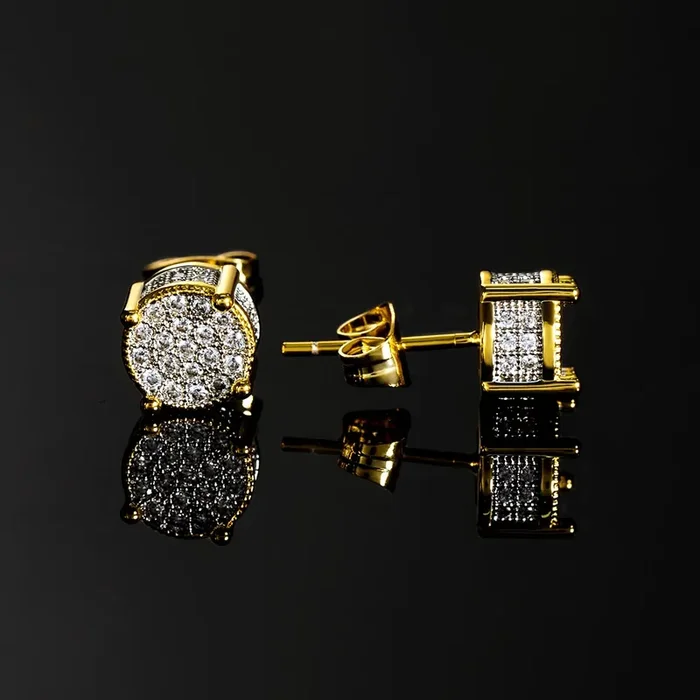 Helloice Iced Round Stone Stud Earring