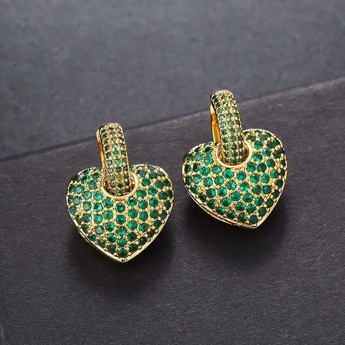 Helloice Micro Pave Heart Earrings
