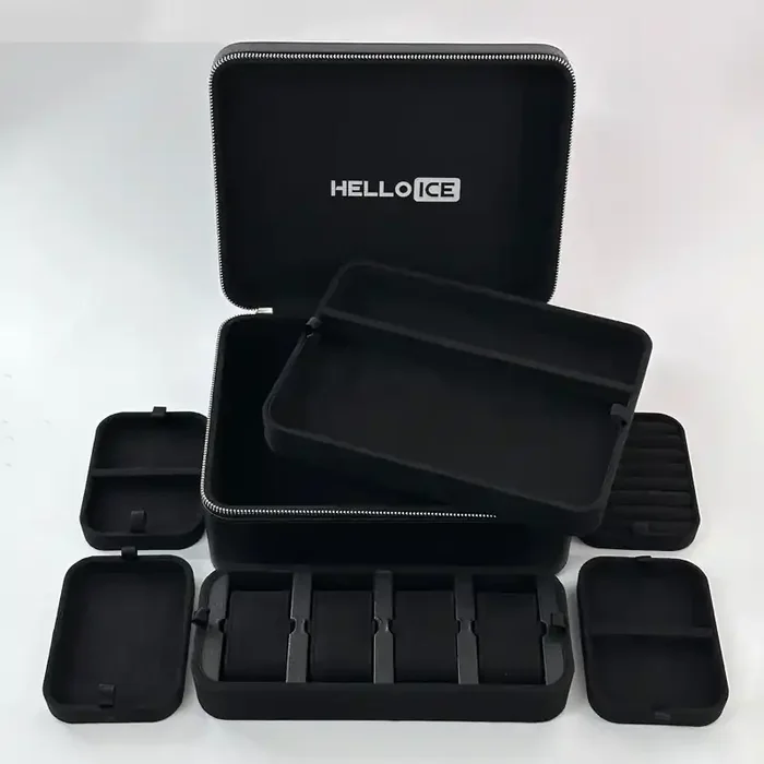 Helloice Multi-function Black PU Jewelry Box