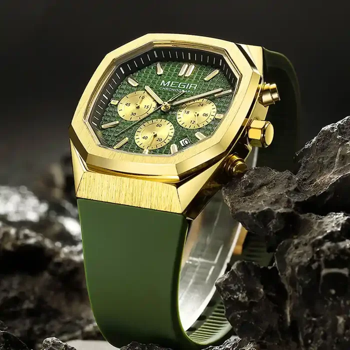 Helloice Multi-functional Luminous Octagon Dial Quartz Sport Watch