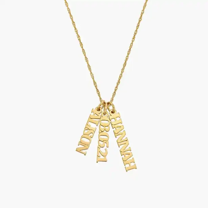 Helloice Multiple Vertical Name Necklace