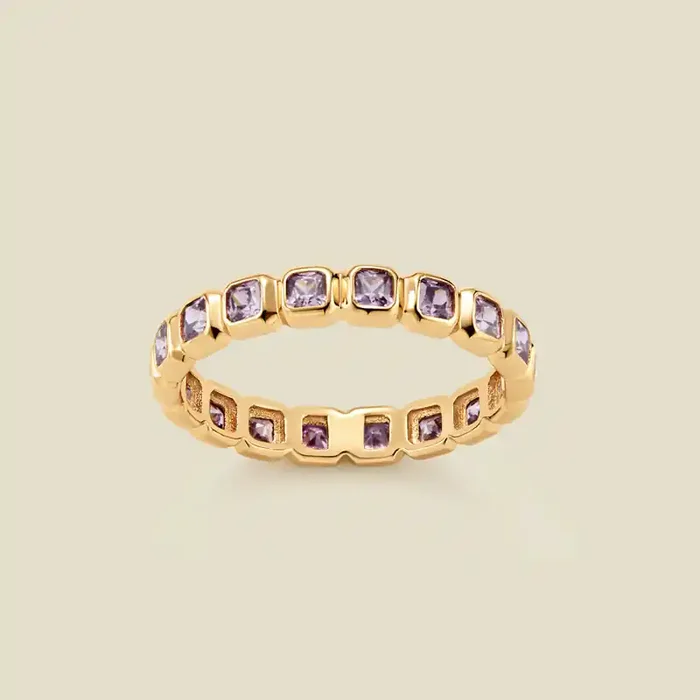 Helloice Personalized Birthstone Ring