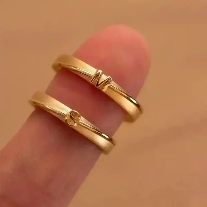 Helloice Personalized Initial/Couple Rings – 1pcs