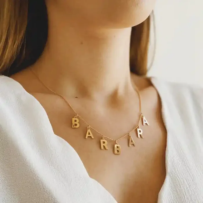 Helloice Personalized Letter Charms Necklace