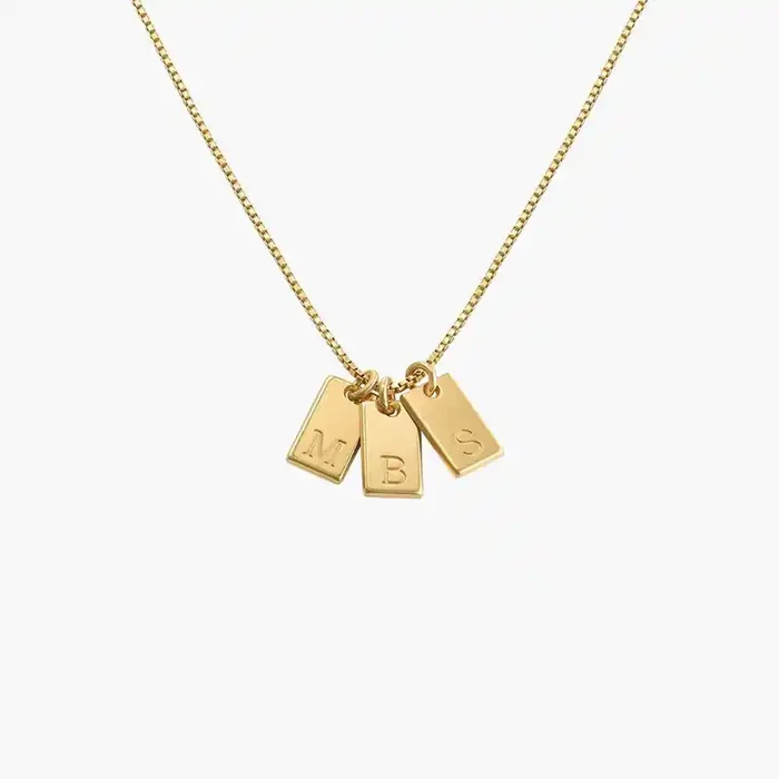 Helloice Personalized Tag Initial Necklace