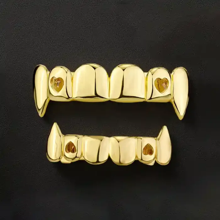 Helloice Pre-made Vampire Fang Grillz Set