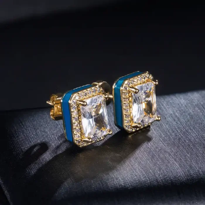 Helloice Radiant Cut Glowing Stud Earrings