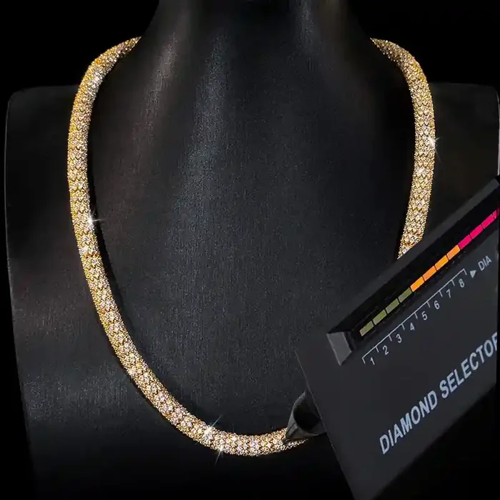 Helloice S925 & Moissanite 6mm Fully Paved Snake Chain