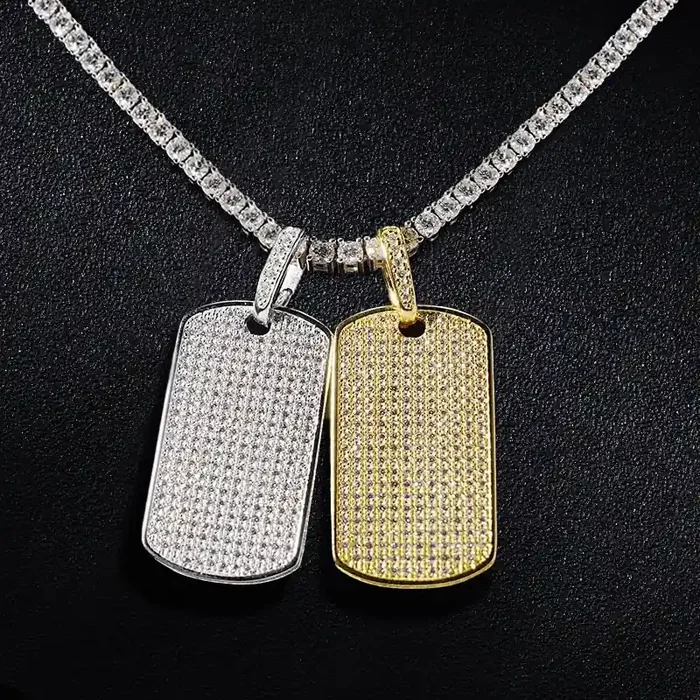 Helloice S925 & Moissanite Full Iced Dog Tag Pendant