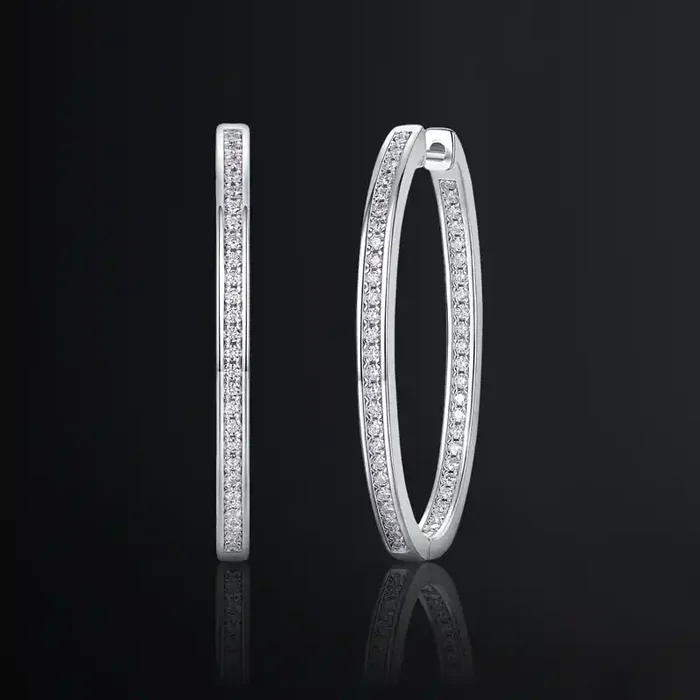 Helloice S925 & Moissanite Large Hoop Earrings