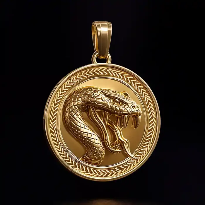 Helloice Snake Round Pendant