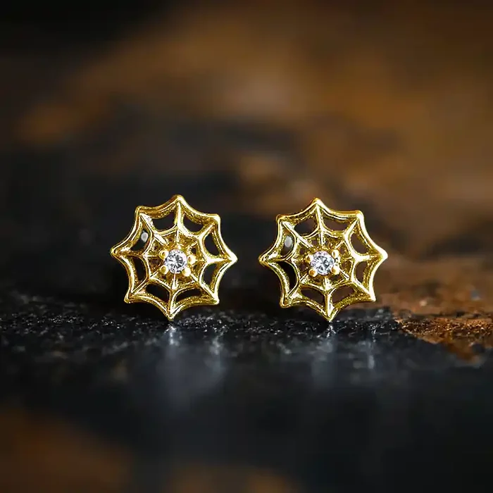 Helloice Spider Web Stud Earrings