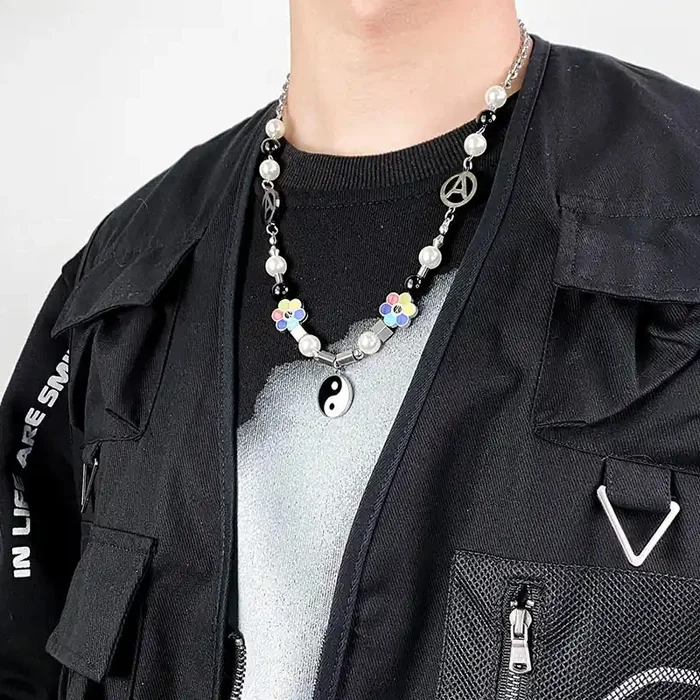 Helloice Tai Chi and Flower Pearl Necklace