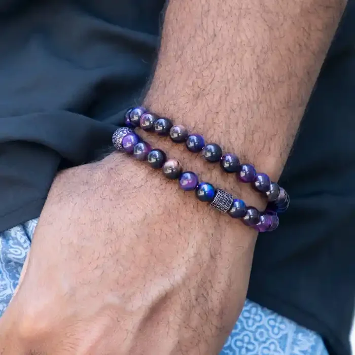 Helloice Tiger Eye Stones Stretch Wrap Bracelet