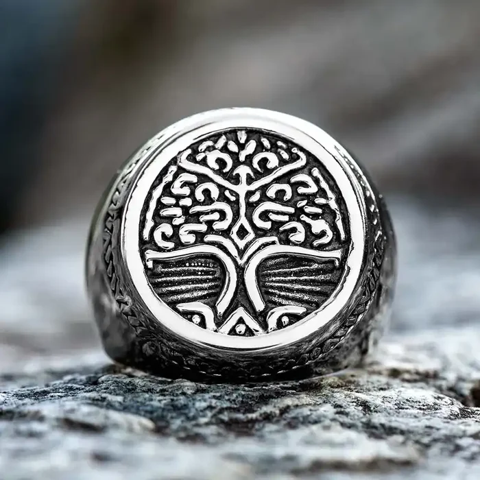 Helloice Tree of Life Viking Stainless Steel Ring