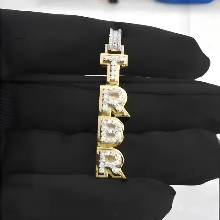 Helloice Two-layer Vertical Customized Letters Pendant