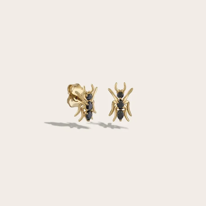 Hematite Ant Studs
