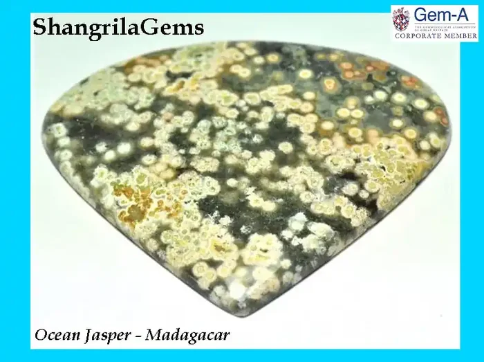Huge 69mm heart shape Ocean Jasper cabochon 152.70CT