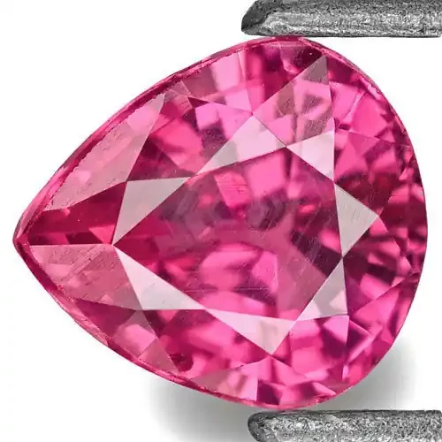 IGI Certified Burma Ruby, 0.73 Carats, Vivid Pink Red Pear