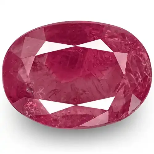 IGI Certified Burma Ruby, 4.58 Carats, Purplish Red (Colour Zoning) Oval