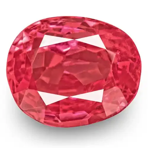 IGI Certified Burma Spinel, 0.87 Carats, Intense Orangy Pink Oval