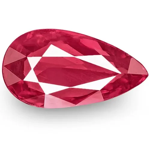 IGI Certified Mozambique Ruby, 1.01 Carats, Intense Pinkish Red Pear