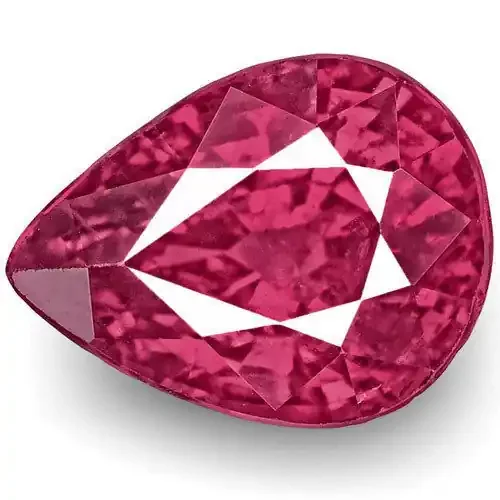 IGI Certified Mozambique Ruby, 2.01 Carats, Fiery Vivid Purplish Red Pear