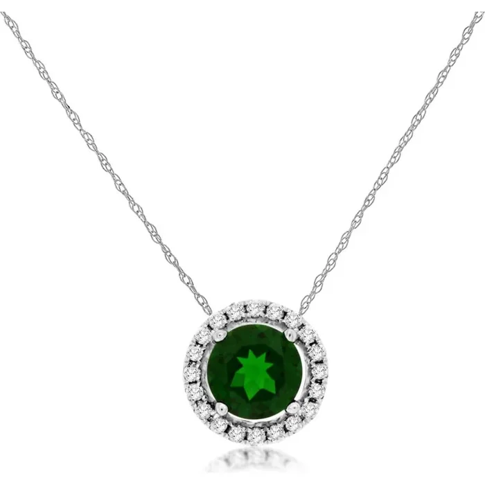 Illuminating Ocean Blue 14K White Gold Russalite & Diamond Pendant